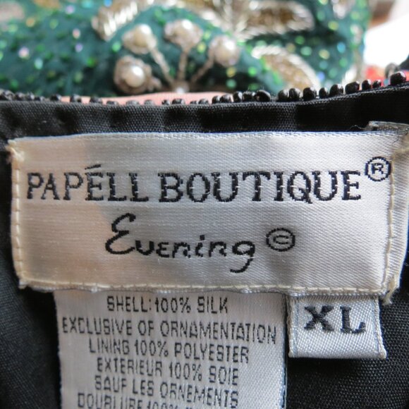 Papell Boutique Evening Black With Multicolored Sequin Jacket Evening Size XL - Picture 8 of 10